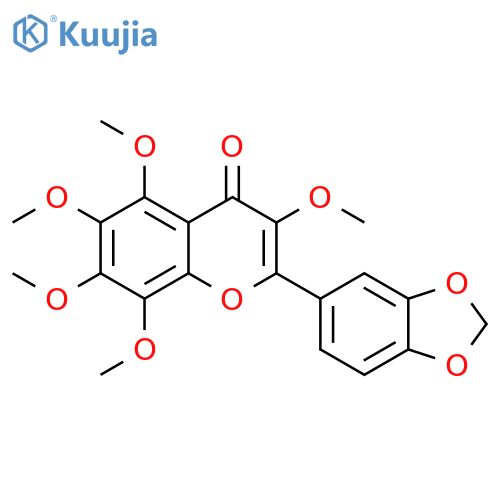 4H-1-Benzopyran-4-one,2-(1,3-benzodioxol-5-yl)-3,5,6,7,8-pentamethoxy- structure