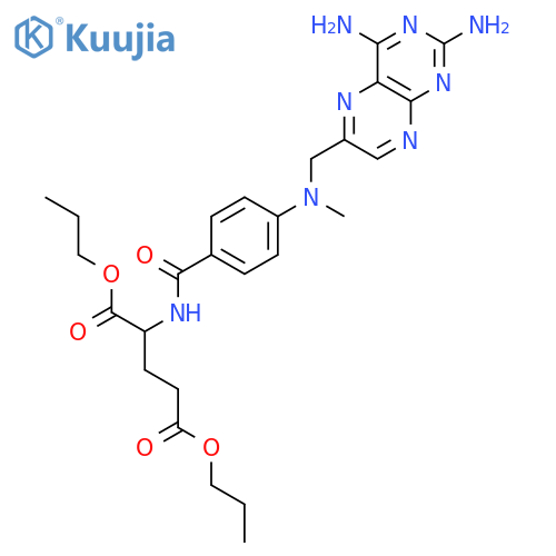 L-Glutamic acid, N-(4-(((2,4-diamino-6-pteridinyl)methyl)methylamino)benzoyl)-, dipropyl ester structure