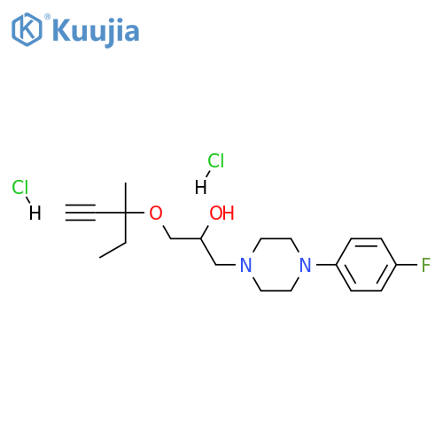 1-4-(4-fluorophenyl)piperazin-1-yl-3-(3-methylpent-1-yn-3-yl)oxypropan-2-ol dihydrochloride structure