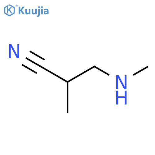 2-methyl-3-methylamino-propanenitrile structure