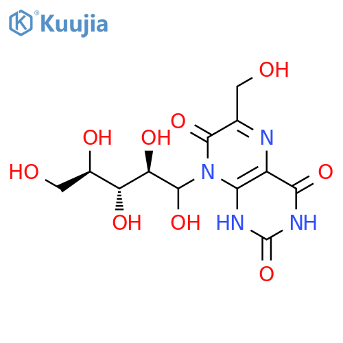 6-hydroxymethyl-8-D-ribitol-1-yl-1H,8H-pteridine-2,4,7-trione structure