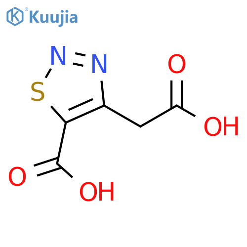 4-(carboxymethyl)-1,2,3-thiadiazole-5-carboxylic acid structure