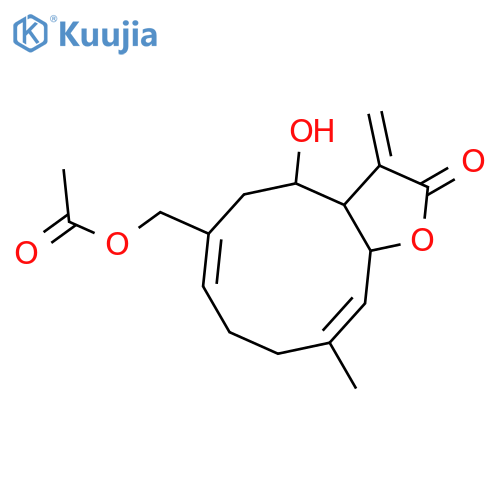 [(3aR,4R,10E,11aR)-4-hydroxy-10-methyl-3-methylidene-2-oxo-2,3,3a,4,5,8,9,11a-octahydrocyclodeca[b]furan-6-yl]methyl acetate structure