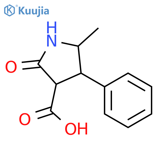 3-Pyrrolidinecarboxylic acid, 5-methyl-2-oxo-4-phenyl- structure