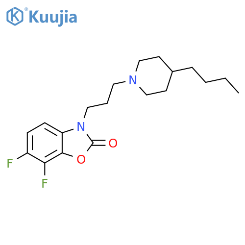 2(3H)-Benzoxazolone, 3-[3-(4-butyl-1-piperidinyl)propyl]-6,7-difluoro- structure