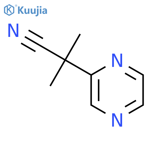 2-methyl-2-(pyrazin-2-yl)propanenitrile structure