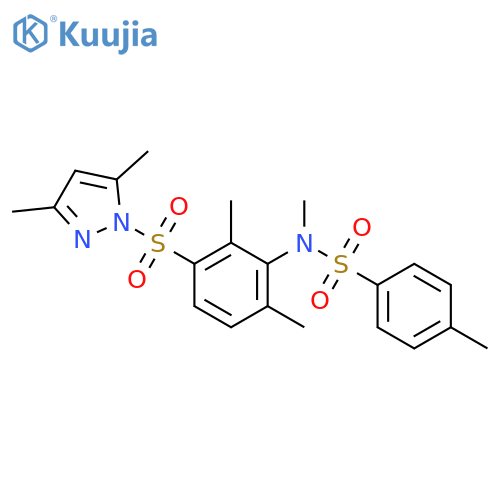 N-{3-(3,5-dimethyl-1H-pyrazol-1-yl)sulfonyl-2,6-dimethylphenyl}-N,4-dimethylbenzene-1-sulfonamide structure