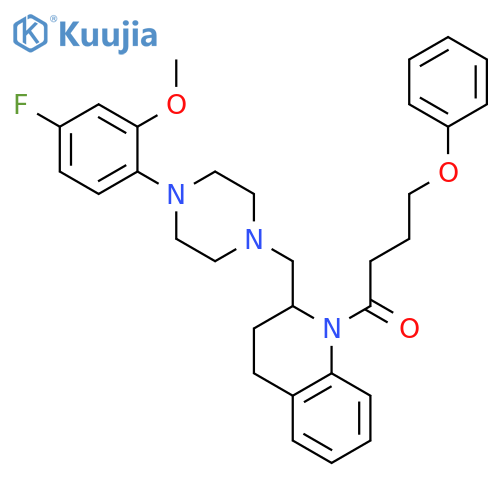 Quinoline,2-[[4-(4-fluoro-2-methoxyphenyl)-1-piperazinyl]methyl]-1,2,3,4-tetrahydro-1-(1-oxo-4-phenoxybutyl)- structure