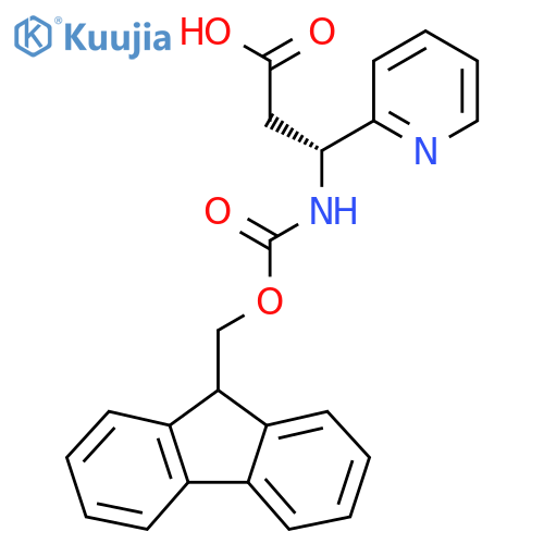(3R)-3-({(9H-fluoren-9-yl)methoxycarbonyl}amino)-3-(pyridin-2-yl)propanoic acid structure