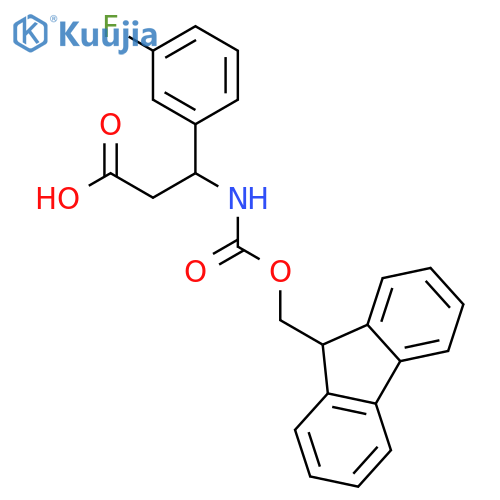 (3R)-3-({(9H-fluoren-9-yl)methoxycarbonyl}amino)-3-(3-fluorophenyl)propanoic acid structure
