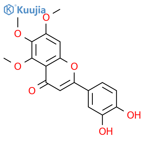4H-1-Benzopyran-4-one, 2-(3,4-dihydroxyphenyl)-5,6,7-trimethoxy- structure