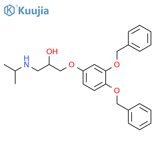 1-[3,4-bis(phenylmethoxy)phenoxy]-3-(propan-2-ylamino)propan-2-ol;hydrochloride structure