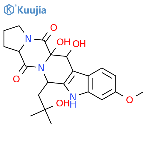 (5aR,6S,12S,14aS)-5a,6-dihydroxy-12-(2-hydroxy-2-methylpropyl)-9-methoxy-1,2,3,5a,6,11,12,14a-octahydro-5H,14H-pyrrolo[1'',2'':4',5']pyrazino[1',2':1,6]pyrido[3,4-b]indole-5,14-dione structure
