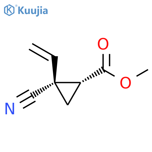 cyclopropanecarboxylic acid, 2-cyano-2-ethenyl-, methyl ester, trans- (9ci) structure