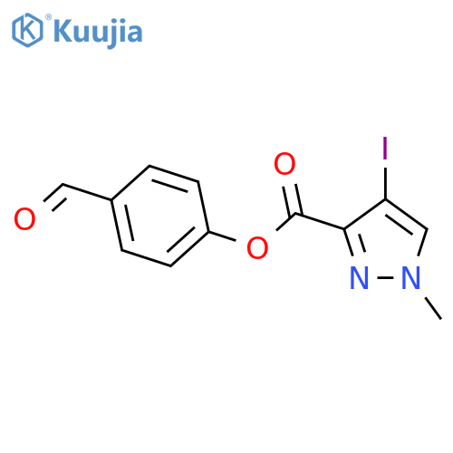 4-Formylphenyl 4-iodo-1-methyl-1H-pyrazole-3-carboxylate structure