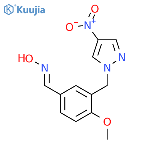 <br>(E)-N-hydroxy-1-{4-methoxy-3-[(4-nitro-1H-pyrazol-1-yl)methyl]phenyl}methan imine structure
