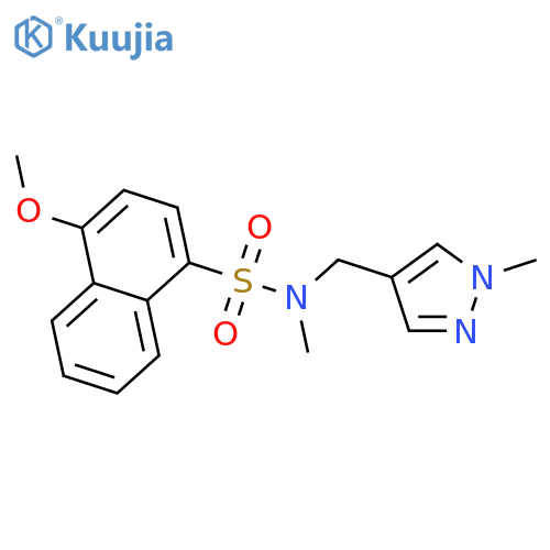 <br>4-methoxy-N-methyl-N-[(1-methyl-1H-pyrazol-4-yl)methyl]-1-naphthalenesulfon amide structure