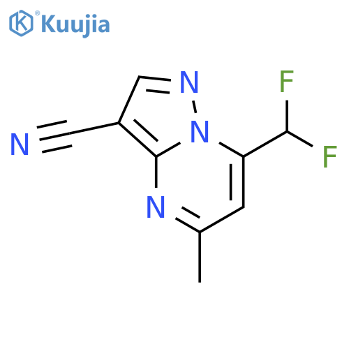 7-(difluoromethyl)-5-methylpyrazolo[1,5-a]pyrimidine-3-carbonitrile structure