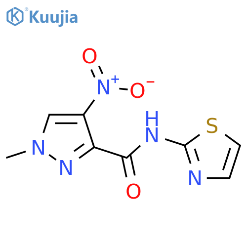 1-methyl-4-nitro-n-(1,3-thiazol-2-yl)-1h-pyrazole-3-carboxamide structure