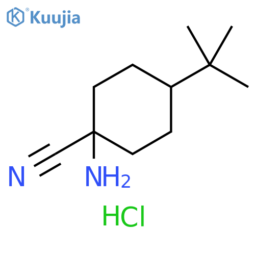 1-amino-4-tert-butylcyclohexane-1-carbonitrile hydrochloride structure