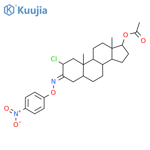 [(3E)-2-Chloro-10,13-dimethyl-3-(4-nitrophenoxy)imino-1,2,4,5,6,7,8,9,11,12,14,15,16,17-tetradecahydrocyclopenta[a]phenanthren-17-yl] acetate structure