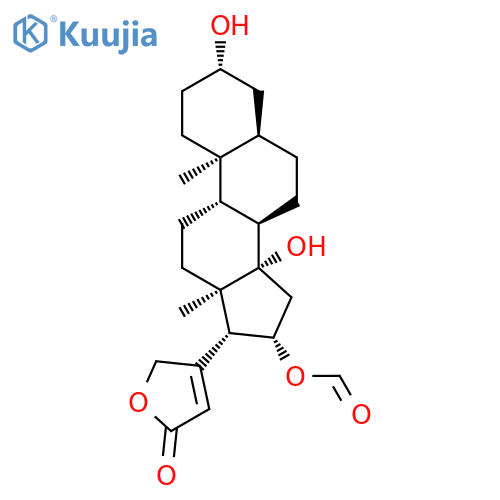 Card-20(22)-enolide,16-(formyloxy)-3,14-dihydroxy-, (3b,5b,16b)- (9CI) structure
