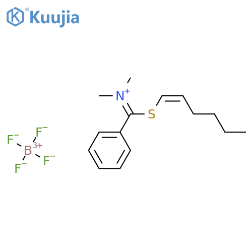 Methanaminium, N-[[(1Z)-1-hexenylthio]phenylmethylene]-N-methyl-,tetrafluoroborate(1-) structure