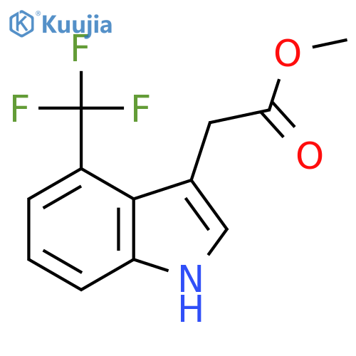1H-INDOLE-3-ACETIC ACID, 4-(TRIFLUOROMETHYL)-, METHYL ESTER structure