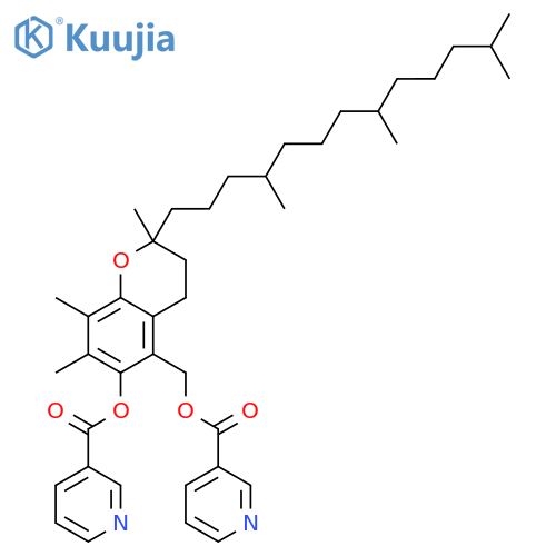 3-Pyridinecarboxylicacid,3,4-dihydro-2,7,8-trimethyl-5-[[(3-pyridinylcarbonyl)oxy]methyl]-2-(4,8,12-trimethyltridecyl)-2H-1-benzopyran-6-ylester (9CI) structure