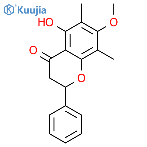 (+-)-5-Hydroxy-7-methoxy-6,8-dimethyl-2-phenyl-chroman-4-on structure