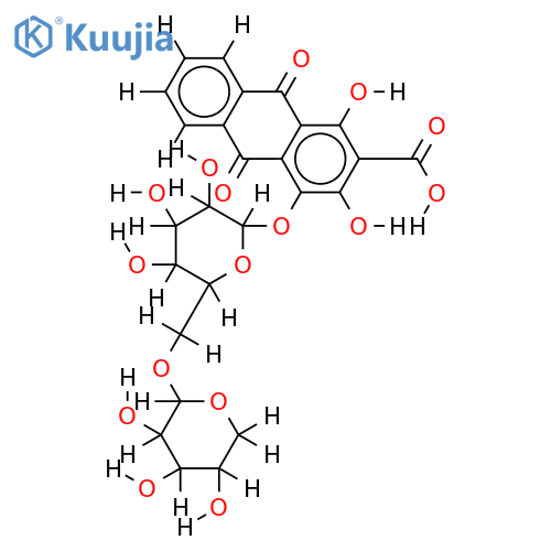 1,3-Dihydroxy-9,10-dioxo-4-beta-primverosyloxy-9,10-dihydro-anthracen-2-carbonsaeure structure