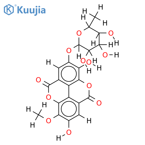 3-O-methylellagic acid 4'-O-alpha-L-rhamnopyranoside structure