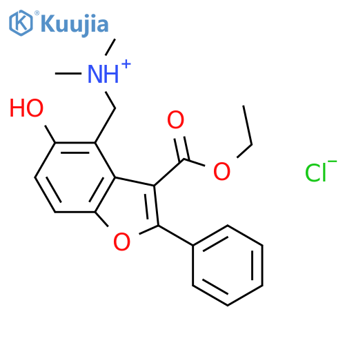 ethyl 4-(dimethylamino)methyl-5-hydroxy-2-phenyl-1-benzofuran-3-carboxylate hydrochloride structure