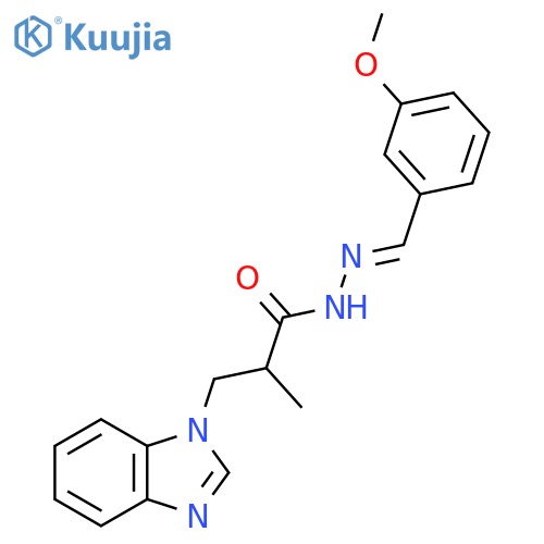 3-(1H-1,3-benzodiazol-1-yl)-N'-(1E)-(3-methoxyphenyl)methylidene-2-methylpropanehydrazide structure