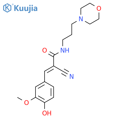 (E)-2-cyano-3-(4-hydroxy-3-methoxyphenyl)-N-(3-morpholin-4-ylpropyl)prop-2-enamide structure