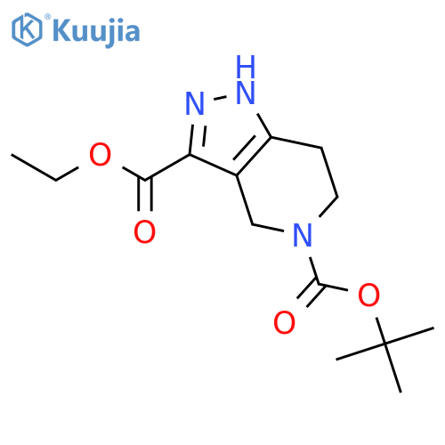 O5-tert-butyl O3-ethyl 1,4,6,7-tetrahydropyrazolo[4,3-c]pyridine-3,5-dicarboxylate structure