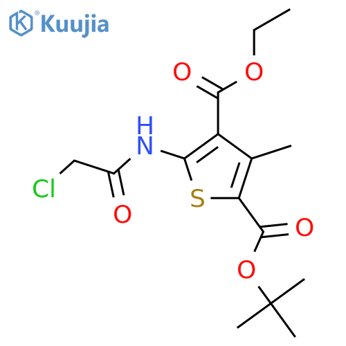 <br>2-tert-butyl 4-ethyl 5-(2-chloroacetamido)-3-methylthiophene-2,4-dicarboxyl ate structure