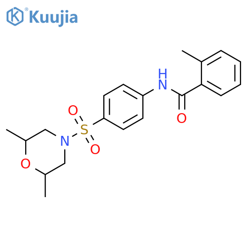 N-{4-(2,6-dimethylmorpholin-4-yl)sulfonylphenyl}-2-methylbenzamide structure