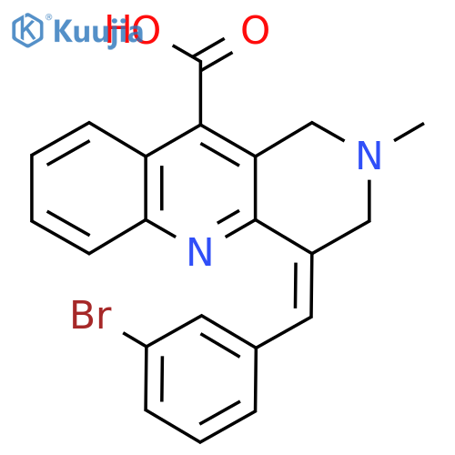 4-[(3-Bromophenyl)methylidene]-2-methyl-1H,2H,3H,4H-benzo[b]1,6-naphthyridine-10-carboxylic acid structure