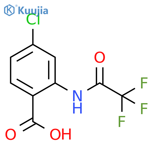 4-Chloro-2-(2,2,2-trifluoroacetyl)aminobenzenecarboxylic acid structure
