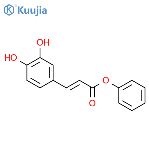 2-Propenoic acid, 3-(3,4-dihydroxyphenyl)-, phenyl ester structure