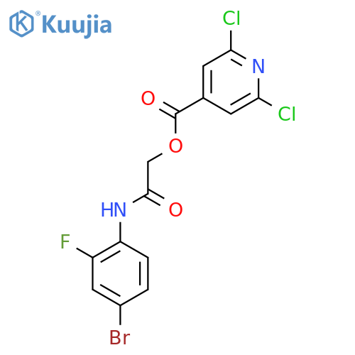 [(4-Bromo-2-fluorophenyl)carbamoyl]methyl 2,6-dichloropyridine-4-carboxylate structure