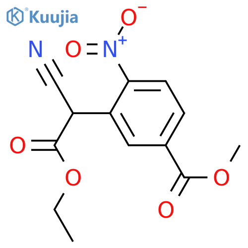 methyl 3-(1-cyano-2-ethoxy-2-oxoethyl)-4-nitrobenzoate structure