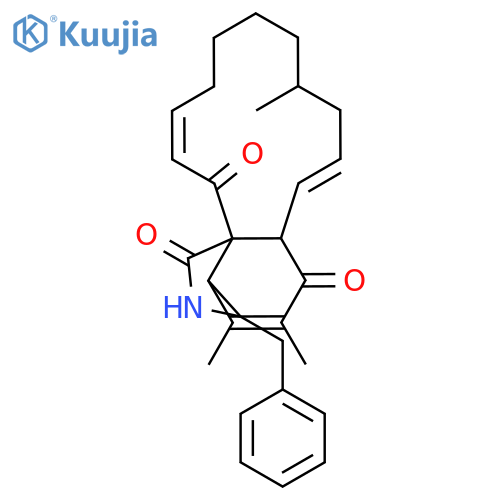 1H-Cyclotridec[d]isoindole-1,6,17(2H,6aH)-dione,3,3a,9,10,11,12,13,14-octahydro-4,5,10-trimethyl-3-(phenylmethyl)-,(3S,3aR,6aR,7E,10R,15E,17aR)- structure
