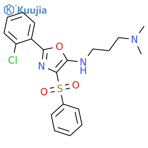 4-(benzenesulfonyl)-2-(2-chlorophenyl)-N-3-(dimethylamino)propyl-1,3-oxazol-5-amine structure