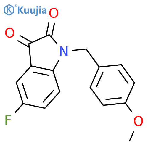 1H-Indole-2,3-dione, 5-fluoro-1-[(4-methoxyphenyl)methyl]- structure
