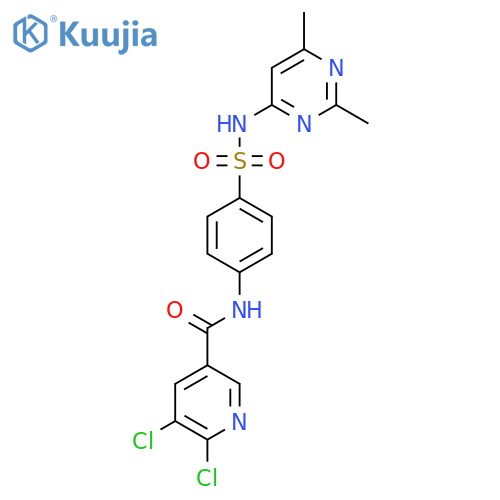 5,6-dichloro-N-{4-[(2,6-dimethylpyrimidin-4-yl)sulfamoyl]phenyl}pyridine-3-carboxamide structure