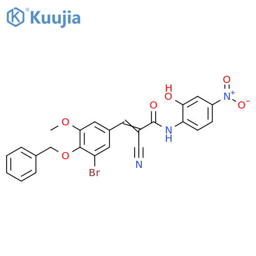 3-[3-Bromo-5-methoxy-4-(phenylmethoxy)phenyl]-2-cyano-N-(2-hydroxy-4-nitrophenyl)-2-propenamide structure