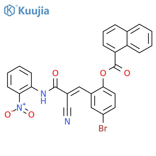 [4-bromo-2-[(E)-2-cyano-3-(2-nitroanilino)-3-oxoprop-1-enyl]phenyl] naphthalene-1-carboxylate structure