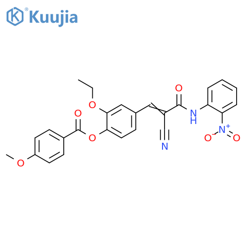4-[2-Cyano-3-[(2-nitrophenyl)amino]-3-oxo-1-propen-1-yl]-2-ethoxyphenyl 4-methoxybenzoate structure